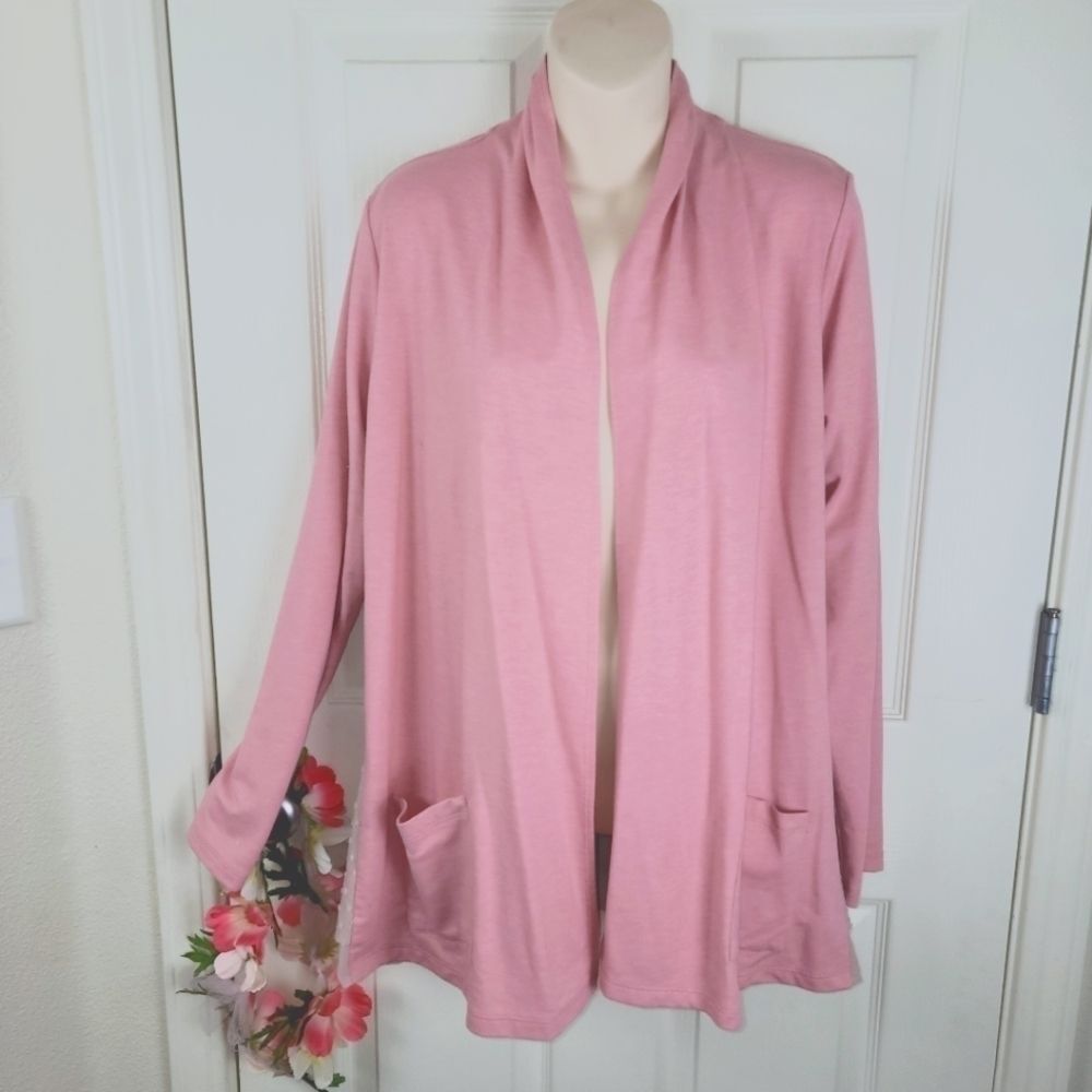 Logo Lounge Swiss dot hem knit cardigan small